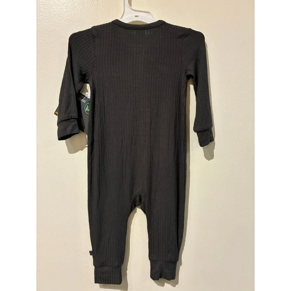 NWT Modern Moments by Gerber Ribbed Viscose Dark Grey Romper 12M